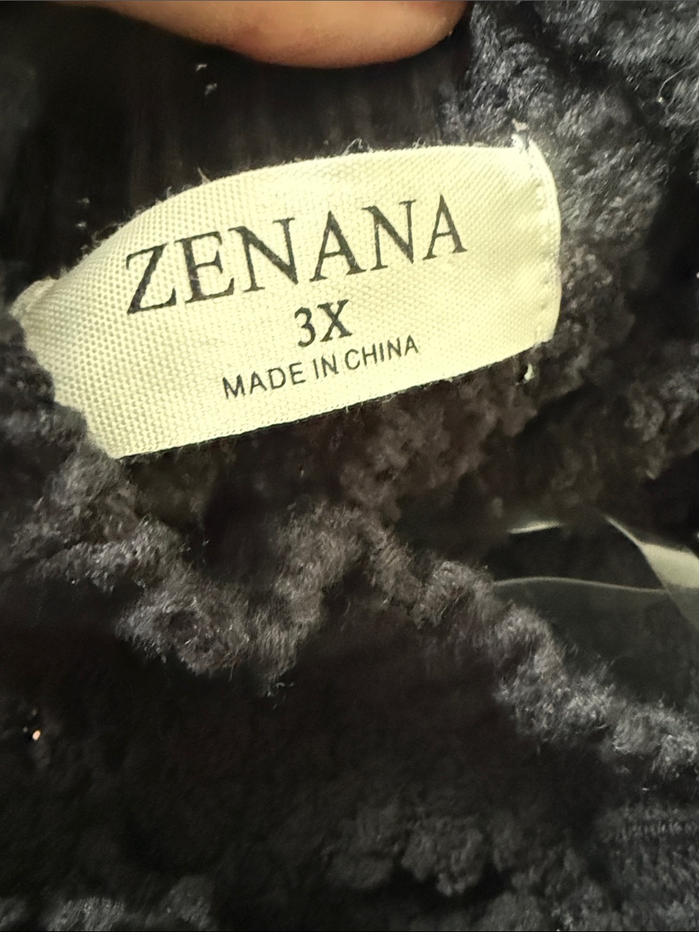 Zenana Outfitters Black Plush Bouclé Open-Front Cardigan - Picture 2 of 2